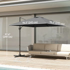 Outsunny 8' L x 8' W Square Patio Hanging Offset Umbrella with 360° Rotation - Dark Grey-Aluminum pole and eight steel ribs with powder coating support a UV resistant 200g polyester cloth canopy for years of beautiful use  