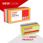 Staples Stickies Standard Notes - 3" x 3" Assorted - 100 Sheets/Pad - 12 Pads Pack-6