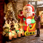 HOMCOM 8' Lit Inflatable Santa with Reindeer Christmas Yard Decoration-Deflates for easy storage (when you're not dazzling your neighbours) 