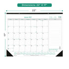 Brownline 2027 EcoLogix Monthly Desk Pad Calendar - 22" x 17"-One month per sheet, one lightly ruled block per day