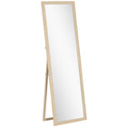 HOMCOM Rectangular Full Body Mirror - 21" W x 64" H - Brown-Large 64" x 21" (162.5 x 53.3 cm) size offers a complete head-to-toe view for outfits 