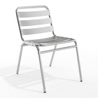 Flash Furniture Commercial Aluminum Indoor-Outdoor Restaurant Stack Chair with Triple Slat Back-Stackable Cafe Chair