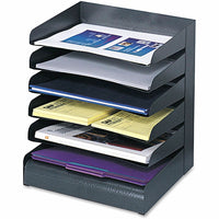 Safco - Trieur de bureau en acier à 6 niveaux  avec étagères inclinées - Noir-Le trieur de fichiers de bureau permet une récupération rapide et facile de vos éléments avec une meilleure organisation et un montage réalisable