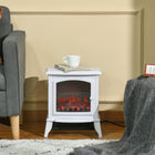 HOMCOM 750/1500W Electric Fireplace Heater - White-Two heating modes of 750W and 1500W can meet every heat demand 