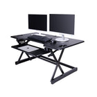 Rocelco 46" Deluxe Adjustable Height Desk Riser with Enhanced Vertical Range - Black-Adjustable heights from 5" to 20" provide the proper height and working angle for sitting or standing.