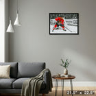 Jonathan Toews Blackhawks vs Golden Knights - Framed Canvas - 31" x 22"-Ready to hang - arrives fully assembled