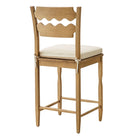 Modway - Jax Bois de chêne Tabouret de comptoir avec dossier ondulé en rasoir et coussin in Lin de chêne usé-Civières latéraux solides