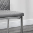 HOMCOM - Chaises de salle à manger avec siège rembourré et pieds en acier - gris - ensemble de 4-Embouts antidérapants fixés pour éviter les rayures au sol