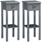 HOMCOM Bedside Table - Set of 2-Modern and elegant design makes the set of 2 side tables fit any decor
