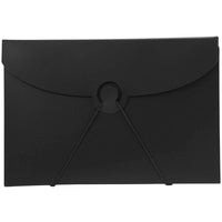 JAM Paper Plastic Portfolio with Hook Closure Medium - 6 1/2 x 9 1/2 x 1/4 - Black-Black Plastic Portfolio with Hook Closure