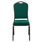 Flash Furniture – Chaise banquet empilable Hercules dossier couronne siège 2,5 po, vert, cadre filons dorés, 4/paq. (FDC01GVGN)-Panneau arrière sans couture
