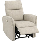 HOMCOM Power Recliner with USB Ports - Beige-7.9" (20 cm) thick seat delivers superior plush comfort  
