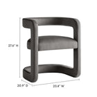 Modway - Winslow Performance Velvet Chaise d’accent en tonneau - Storm Grey-Conception du dos du canon