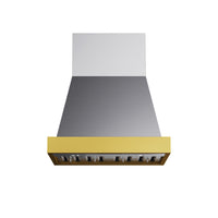 KUCHT KRH30SG 30" 900 CFM Wall Mounted Range Hood - Stainless Steel/Gold-This high-quality 1.0 mm thickness 304-grade stainless steel pro-style range hood will enhance the look of your gourmet kitchen