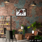 Leon Draisaitl Oilers Action - Framed Canvas - 31" x 22"-Officially licensed by the NHL and NHLPA