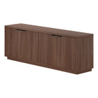Hudson&Canal Mansfield TV Stand for TV's up to 78" - Satin Walnut-The top has a weight capacity of 75lbs, lower shelves can hold 25lbs each