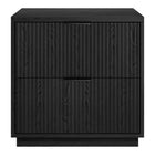 Hudson&Canal Yarden 24" Nightstand - Black Grain-Features two smooth-glide drawers