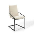 Modway Pitch Upholstered Fabric Dining Armchair - Black/Beige-Modern Dining Chair