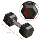 Soozier 2 x 15 lb Rubber Dumbbells Weight Set for Body Fitness Training-Hexagon shape design that helps to prevent the weights from rolling during your workout or while in storage 