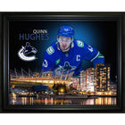 Quinn Hughes Vancouver Canucks Skyline - Framed Print - 20" x 16"-Premium virtual frames