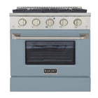 Kucht 30" KNG Series Pro Style Natural Gas Range - Stainless Steel/Light Blue-Cook and bake like a pro with the extra-large convection oven that offers 4.2 cu. ft. of capacity, a 5-rack configuration, and an extra-large viewing window