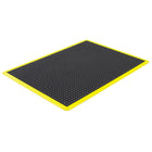 Edgewood Bubble Mat Safety Light Duty Domed Anti-Fatigue Mat - 2' W x 3' L x 5/8" D - Black/Yellow-Light Duty