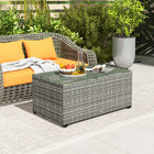 Outsunny Outdoor Coffee Table with Steel Frame for Garden, Balcony, Porch - Light Grey-Galvanised steel frame with powder coating for a strong core