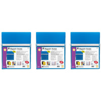 Charles Leonard Magnetic Pocket - 9.5" x 11.75" - Blue - 3 Pack-These magnetic pockets are so versatile and strong that it's almost impossible to name all the ways they can be used!
