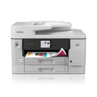 Brother INKvestment MFC-J6960DW Wireless Colour Inkjet All-in-One Printer with 3.5” Touchscreen-All-in-one printer. This multifunction printer makes it easy to print, copy, scan, and fax —all in one powerful device and comes with one 1,800-page yield black ink cartridge and one each 750-page yield cartridge in cyan, yellow and magenta.(7)