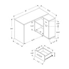 Monarch Specialties 7346 46" Computer Desk - Industrial Grey/Storage Cabinet-Assembly required: Illustrated instructions and all hardware are provided for convenience (additional tools may be needed).