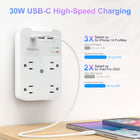ShoppingAll Huntkey Multi Plug Outlet Extender Surge Protector Splitter with 4 Outlets and 3 USB Ports-Built-in protection helps shield electronics from voltage spikes, overloads, and common electrical faults