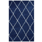 Modway Toryn Diamond Lattice Shag Area Rug - 5 ft W x 8 ft L - Navy/Ivory-Diamond Trellis Shag Area Rug