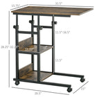HOMCOM 31.5" Mobile Standing Desk - Brown-Colour: Rustic Brown 