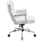 Nicer Furniture - fauteuil de travail exécutif en cuir véritable - blanc-Le coussin d'assise, les coussins de dossier et les accoudoirs sont tous bien rembourrés pour un confort ultime