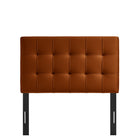 Modway Lily Stain-Resistant Performance Velvet Twin Size Headboard - Rust-Padded Construction