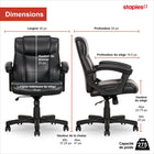 Staples - Chaise fonctionnelle en cuir reconstitué, noire-L’inclinaison, le verrouillage de l’inclinaison et le contrôle de la tension d’inclinaison vous permettent de positionner votre chaise en toute sécurité à l’angle souhaité