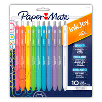 Paper Mate Inkjoy Gel Bright! Retractable Pen - Medium Point (0.7mm) - Assorted Colours - Set of 10-Specialty gel pens with bright ink that pops on both light and dark paper