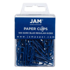 JAM Paper Colourful Standard Paper Clips - 1"- Dark Blue - 100 Pack-Colour: Dark Blue