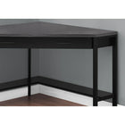 Monarch Specialties 7503 42" Computer Desk - Black/Grey Top Corner/Black-Sturdy metal frame in a black finish has robust, exposed side legs with a rectangular shape