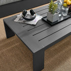 Modway - Tahoe Terrasse extérieure Aluminium revêtu en poudre Table basse - Gris-Glissements au pied sans marquer