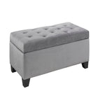 Brassex Aiden Storage Ottoman - Grey-Slim profile