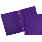 JAM Paper - Dossiers scolaires à deux pochettes - perforateurs à 3 trous - en plastique robuste - violet - Paquet de 6-Dossiers perforateurs en plastique durable à 3 trous | Couleur: Violet Violet