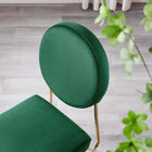 Modway Craft Performance Velvet Dining Side Chair - Gold/Green-Comes Fully Assembled