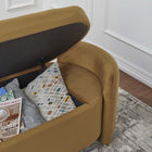 Modway Nebula Upholstered Performance Velvet Bench - Cognac-80º Hinged Seat