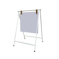 Futech - Planche à bascule en A avec panneau en PVC - 38 cm (L) x 38 cm (H) - Blanche-Design compact en A-frame en métal — parfait pour petites devantures, cafés, boutiques et panneaux directionnels.
