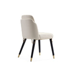 Manhattan Comfort - Chaise de salle à manger moderne Estelle 51 cm en similicuir crème et noir-Capacité de poids : 136 kg Hauteur d’assise : 48 cm