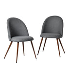 Furniture R – Chaise de salle à manger en velours, gris, paq./2-Capitonnage velours, gris