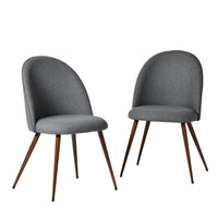 Furniture R – Chaise de salle à manger en velours, gris, paq./2-Capitonnage velours, gris