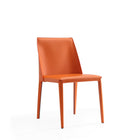 Manhattan Comfort - Lot de 4 chaises de salle à manger modernes Paris 18 po en similicuir corail-Rembourrage 100 % sur mesure de haut en bas jambes incluses