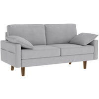 HOMCOM - Canapé 3 places 66,5 po en velours avec 2 coussins - gris-Le design compact maximise l’assise pour trois personnes sans prendre de place 